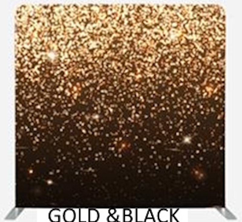 Gold and Black photo booth backdrop