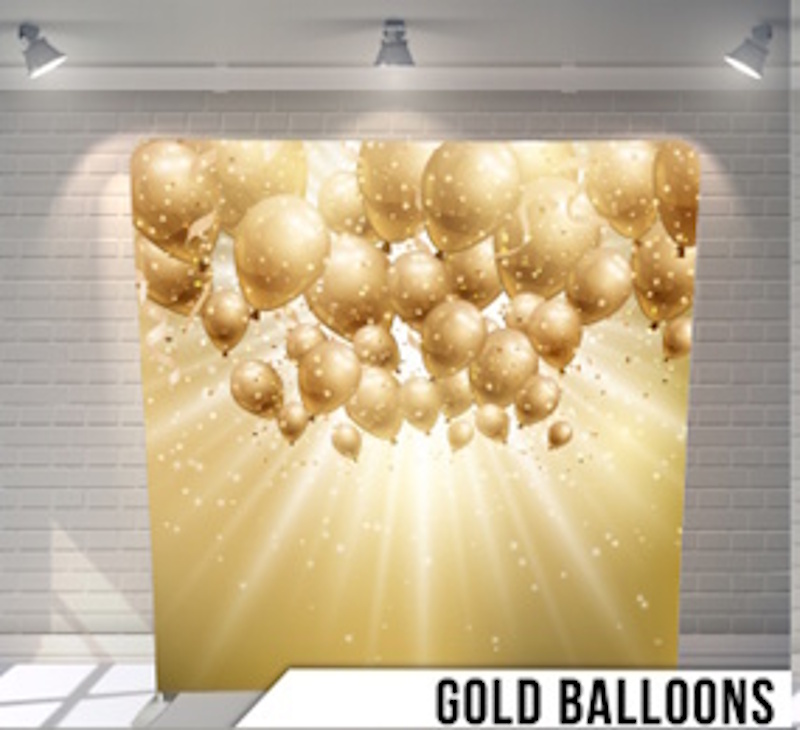 Gold Balloons photo booth backdrop